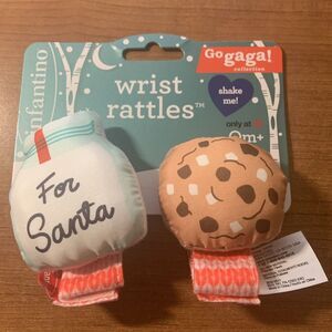 Infantino Go Gaga! Holiday Wrist Rattles - Milk & Cookie Free Shipping‎